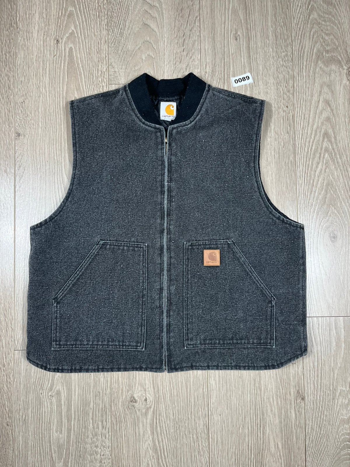 Vintage Grey Black Acid Wash Reworked Bodywarmer L – 90s Str, Maat 48/50 (M), Zwart, Ophalen of Verzenden, Re-Worked