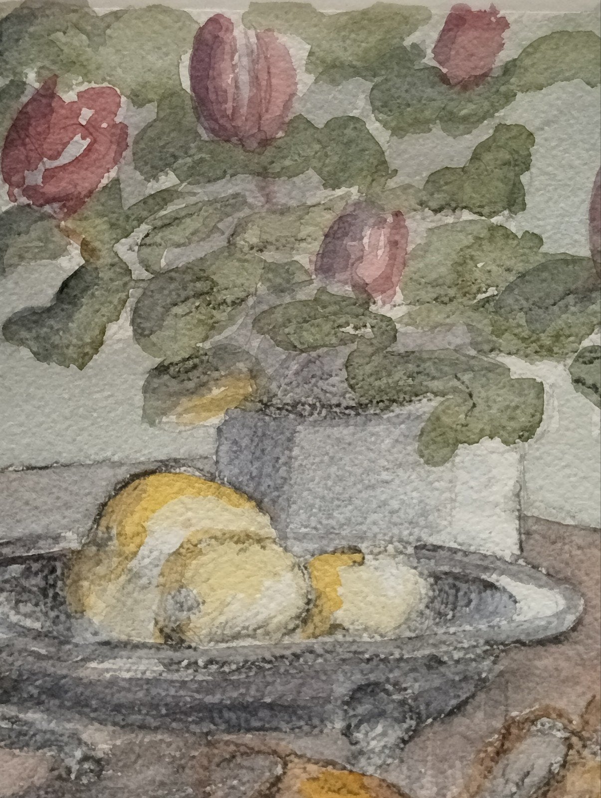 Aquarel Stilleven JL'89, Ophalen of Verzenden