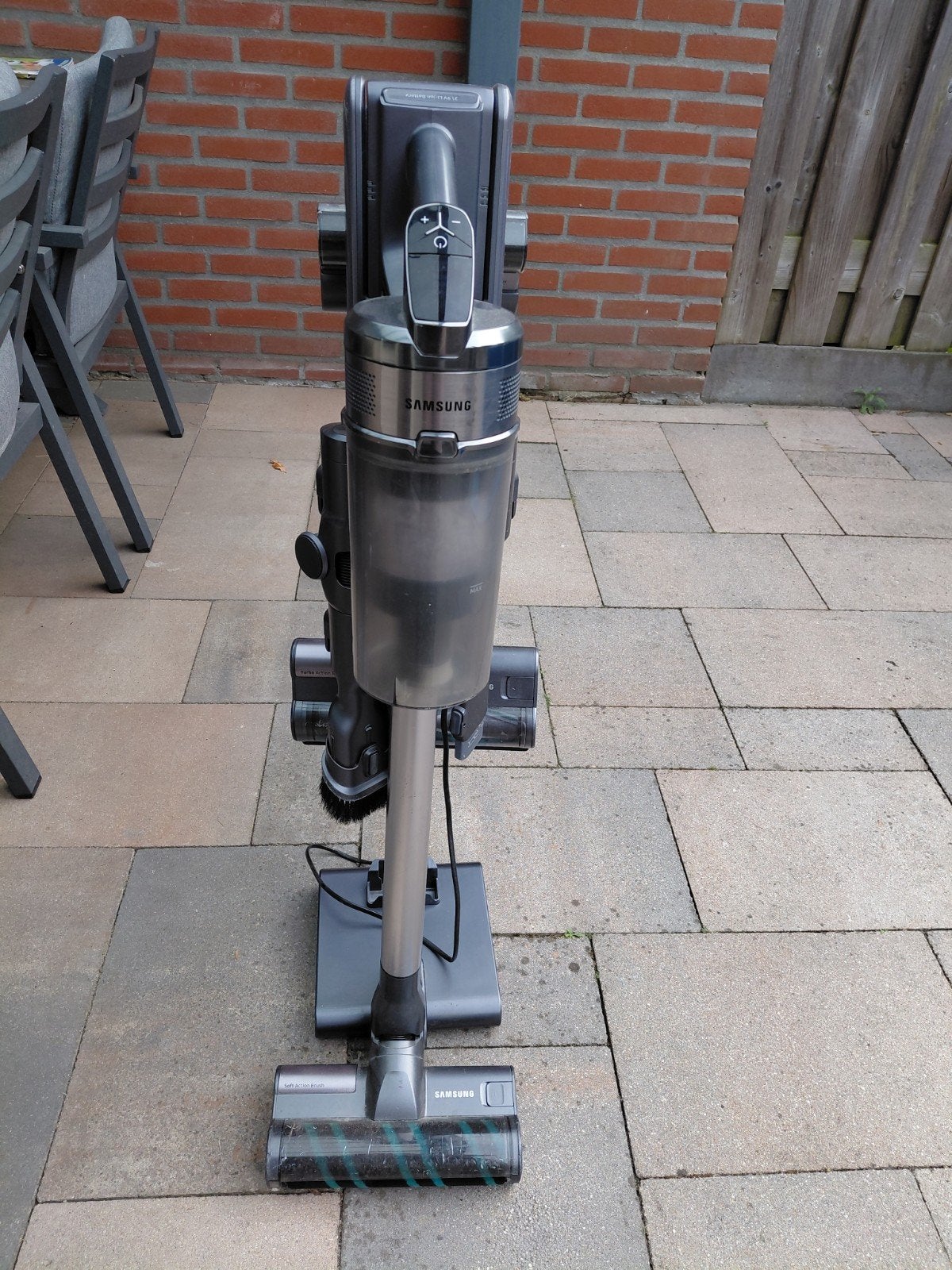 Samsung Steelstofzuiger, Witgoed en Apparatuur, Stofzuigers, Ophalen, Draadloos, Gebruikt, Reservoir