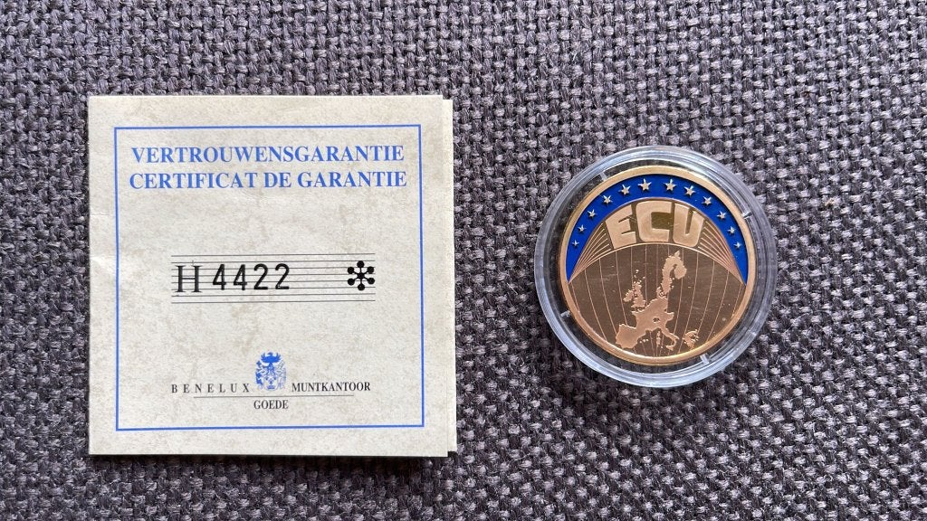 ECU munt, Ophalen of Verzenden, Overige materialen, Nederland