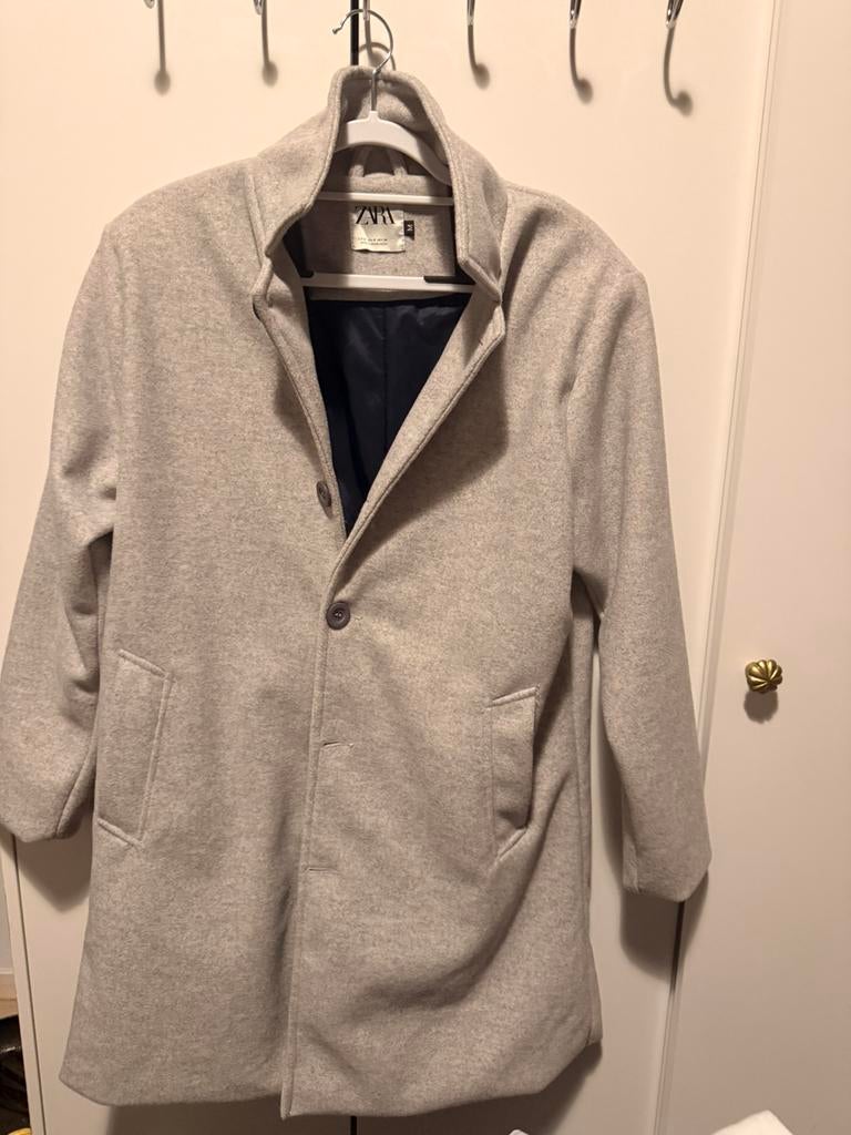 Zara overcoat size S, Kleding | Heren, Ophalen of Verzenden, Zo goed als nieuw, Grijs