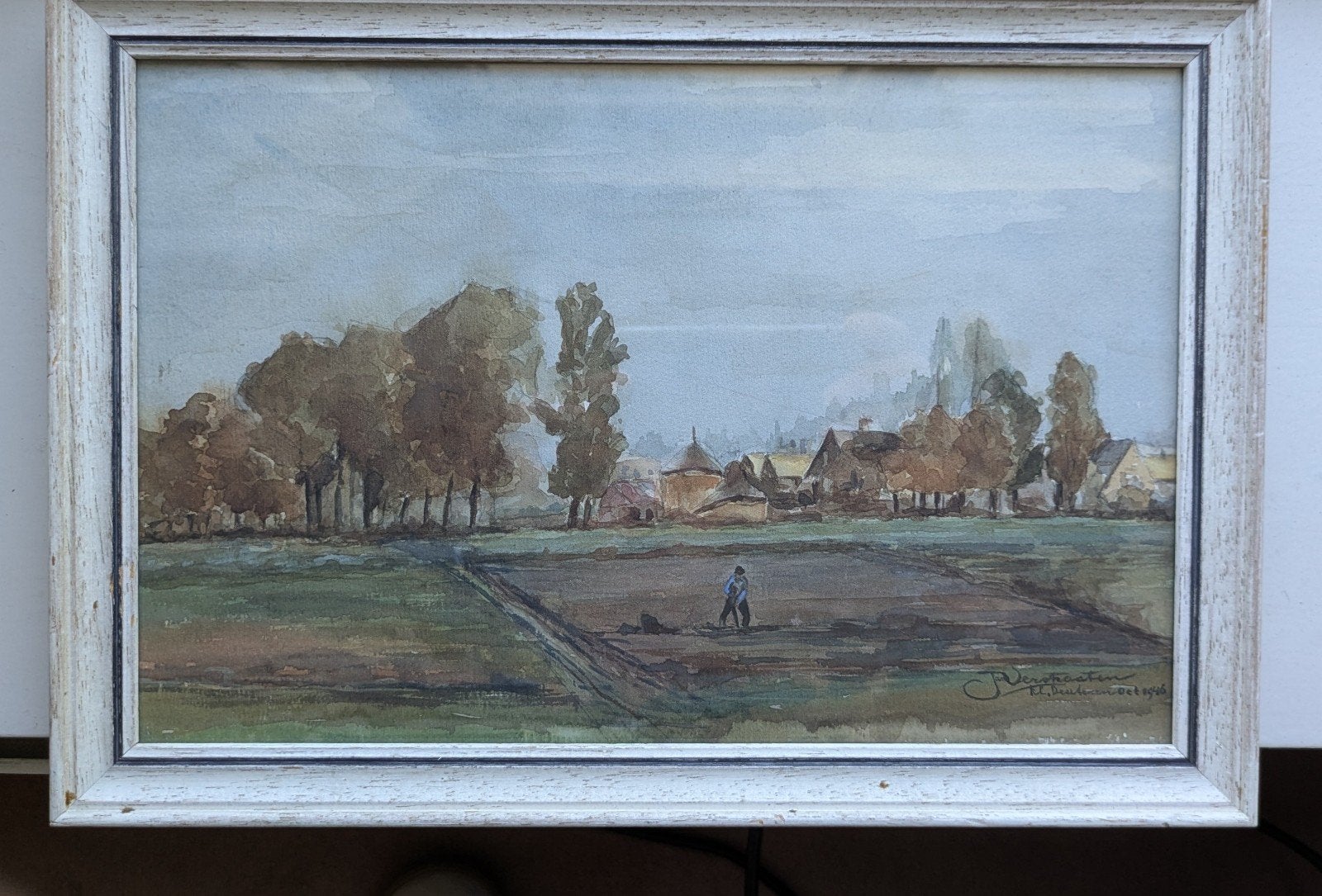 Aquarel ,s-Hertogenbosch 1946, Antiek en Kunst, Ophalen of Verzenden
