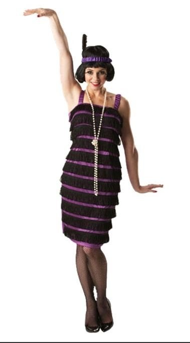 Charleston flapper jurk mt L, Carnaval, Maat 42/44 (L), Ophalen of Verzenden, Rubies