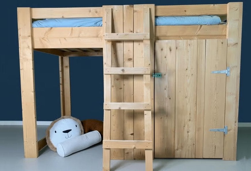 Rockwood Halfhoogslaper Steigerhout, Ophalen, Gebruikt, 90 cm, Eenpersoons