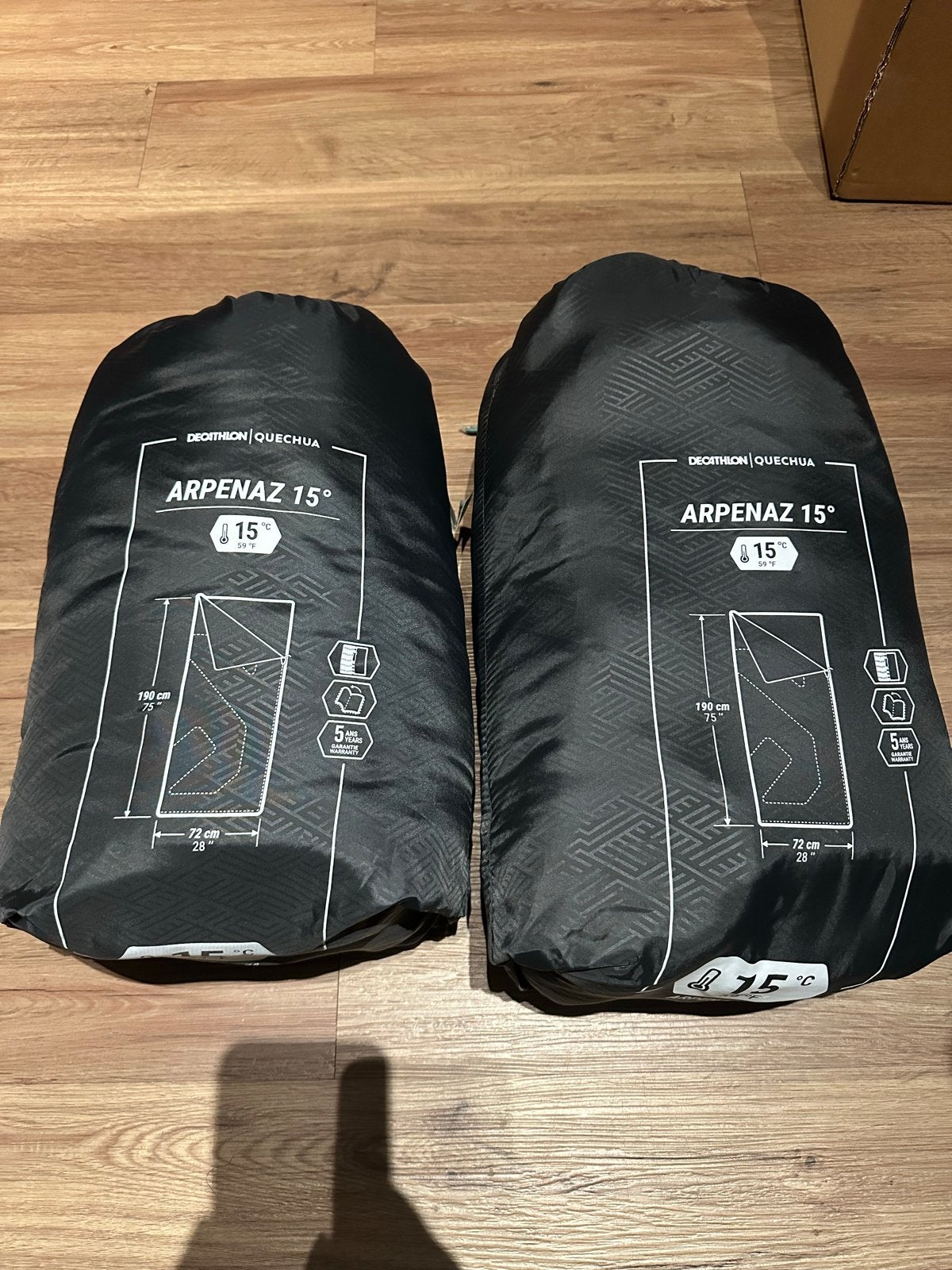 2x Quechua Arpenaz 15 Slaapzakken - Ideaal voor Kamperen, Caravans en Kamperen, Ophalen of Verzenden, Gebruikt