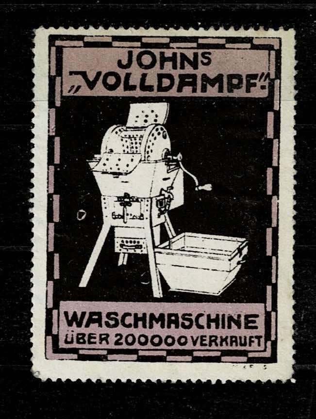 sluitzegel Duitsland VOLLDAMPF WASMACHINE, Ophalen of Verzenden, Overige thema's