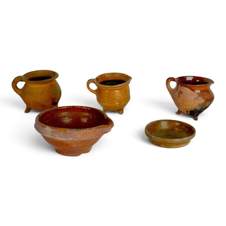 Lot oud aardewerk, vijfdelig, Ophalen of Verzenden