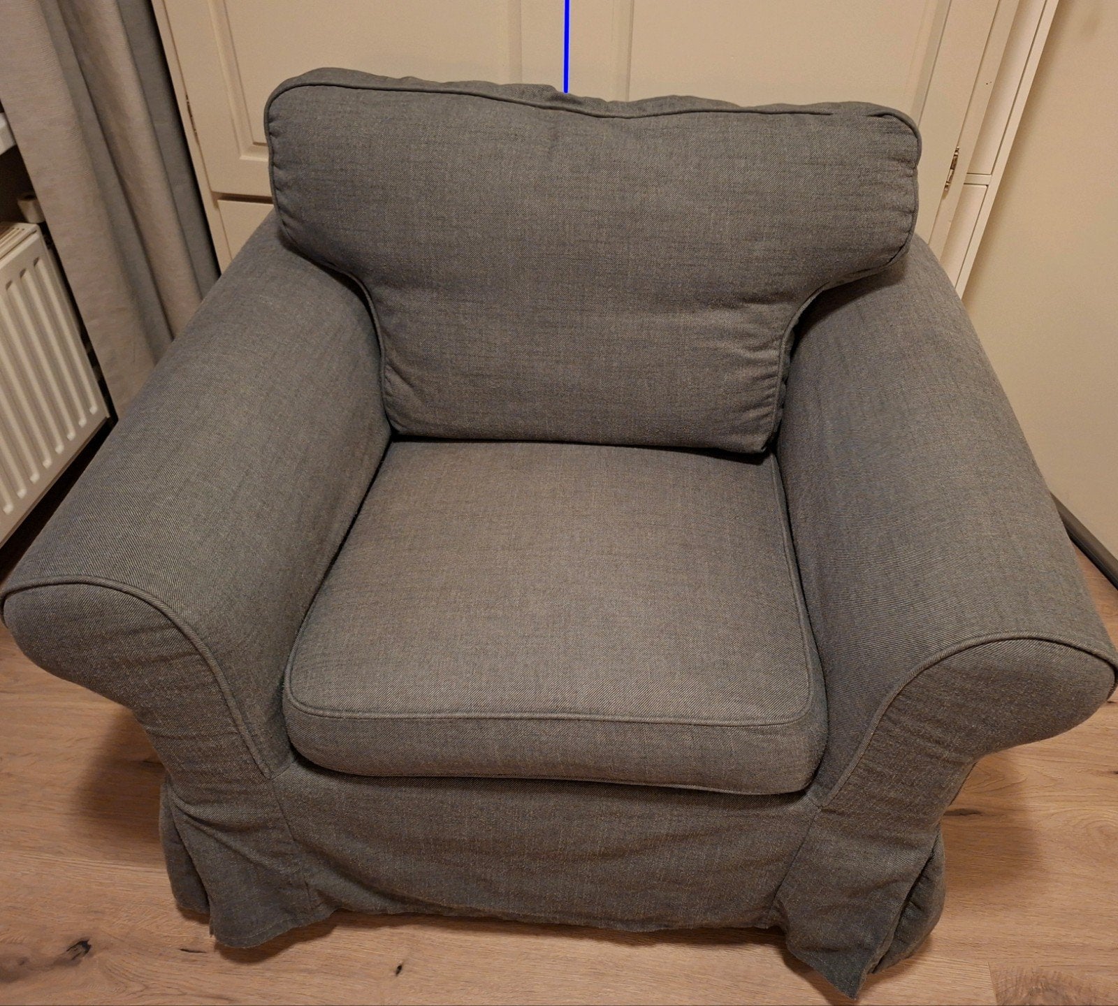 Hoezenset Halarp grijs voor IKEA Ektorp fauteuil/stoel, Modern, Klassiek, Gebruikt, 75 tot 100 cm, Ophalen of Verzenden