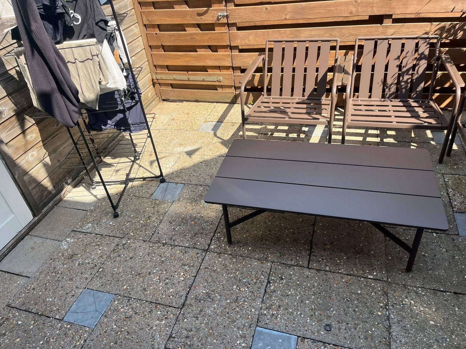Gebruikte terrastegels met siersteentjes ongeveer 12m2, Ophalen, Overige materialen, Gebruikt, 20 tot 40 cm