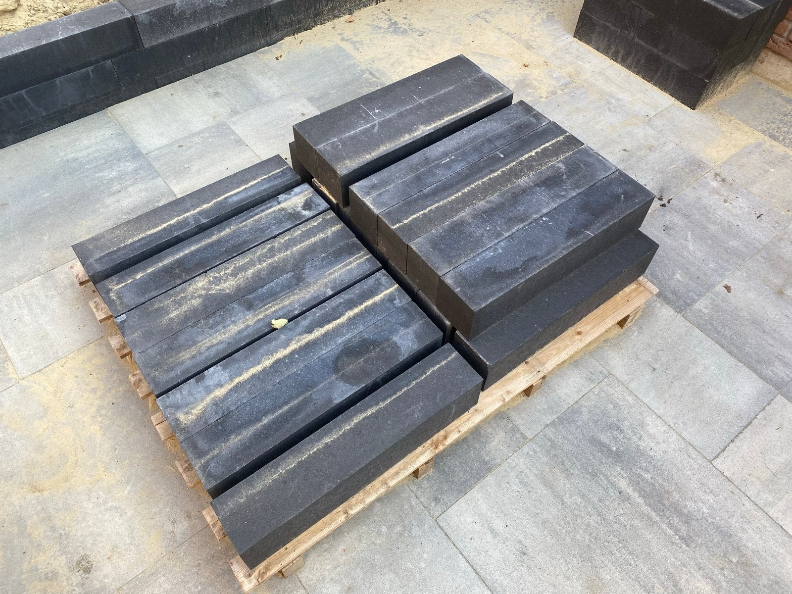 Zwarte stapelblokken voor tuin of terras, Overige materialen, Zwart, Overige typen, Nieuw