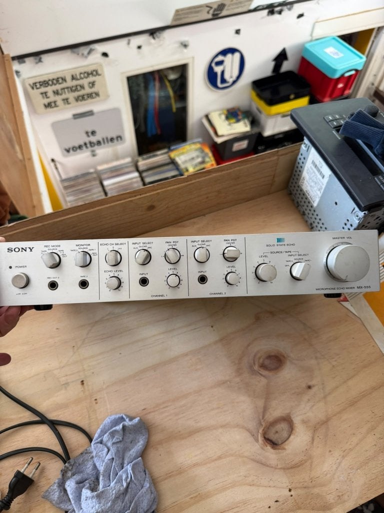 Vintage Sony MX-555 Microphone Echo Mixer | Made in Japan, Ophalen of Verzenden, Gebruikt
