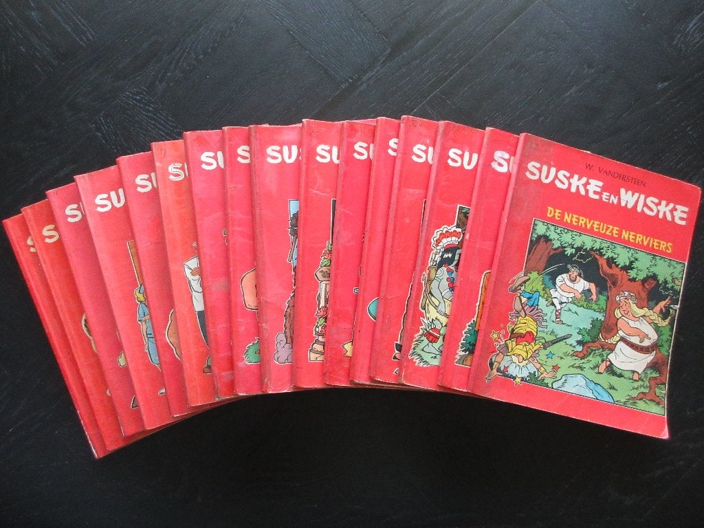 Suske en Wiske Tweekleurenreeks gelijkvormig 1e eerste druk, Gelezen, Verzenden, Willy Vandersteen, Meerdere stripboeken