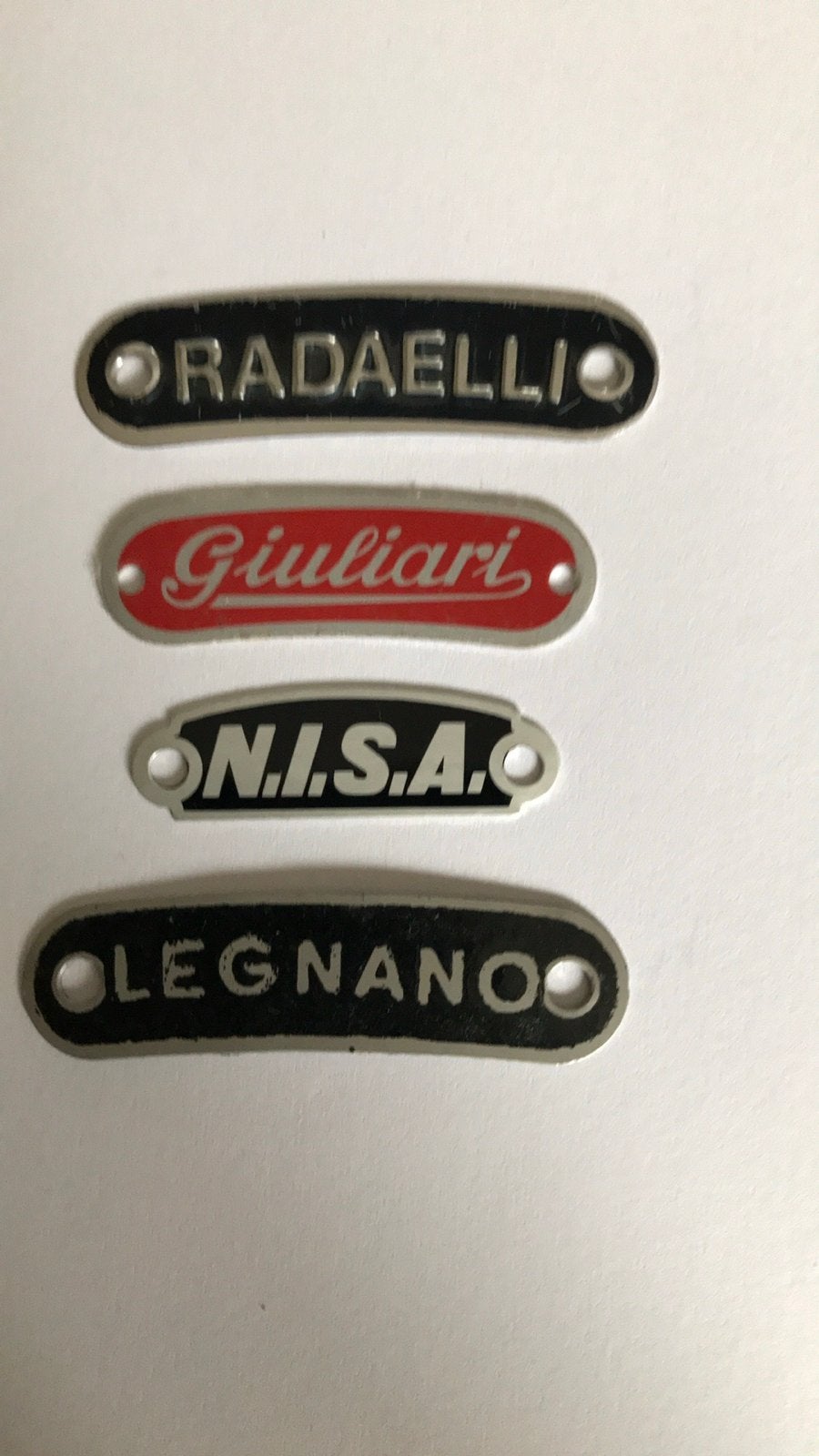 Vintage bromfiets zadel emblemen, Ophalen of Verzenden, Gebruikt