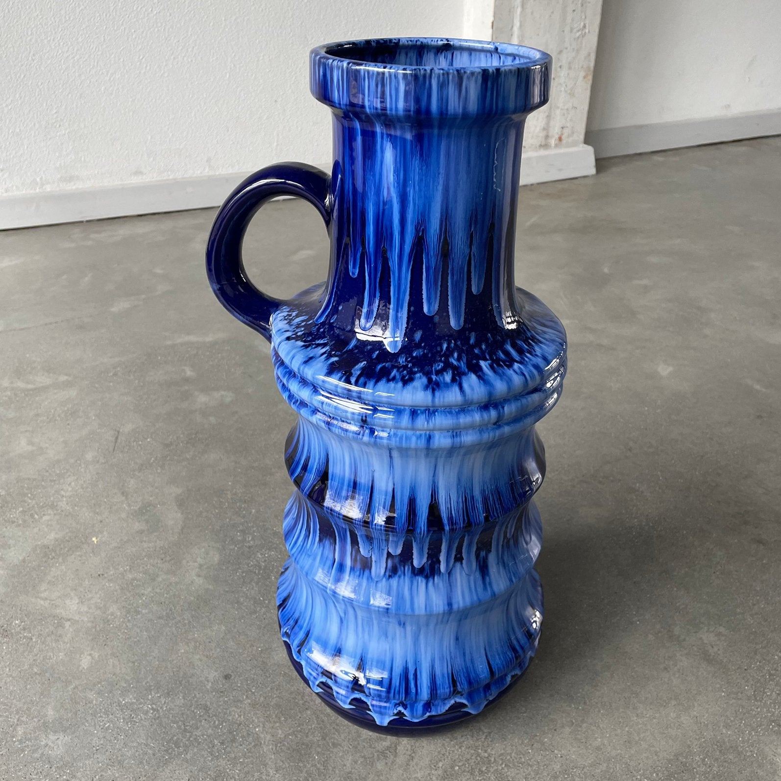 West Germany Scheurich 47cm blauw jaren 60, Ophalen