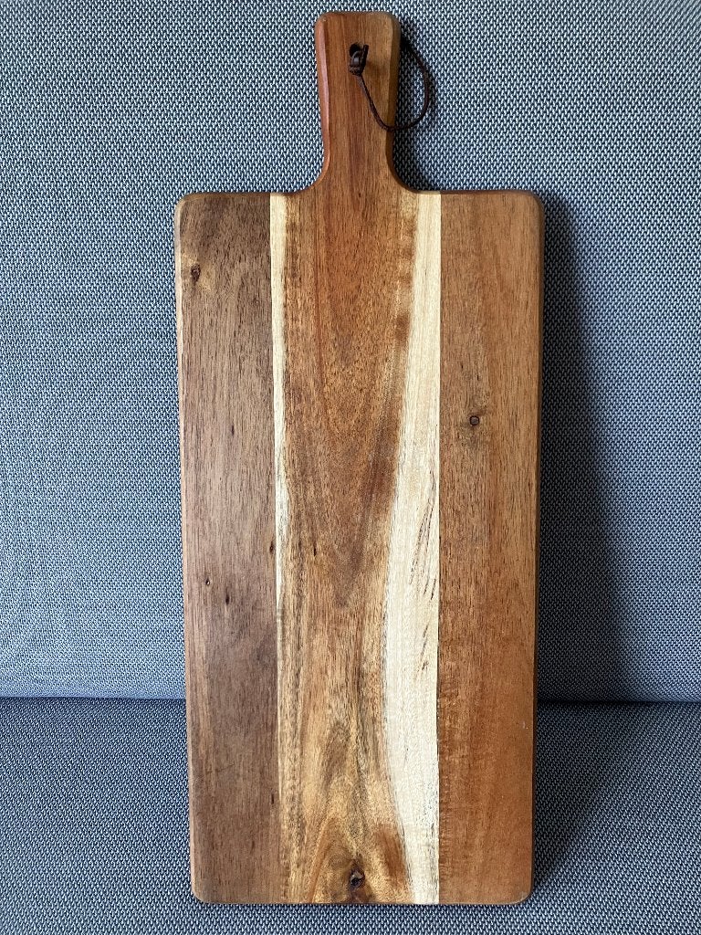 Borrelplank van hout met leren ophanglusje, Ophalen of Verzenden, Nieuw
