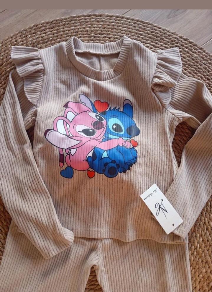 Nieuw schattige 2-delige set met Stitch & Angel print, Kinderen en Baby's, Kinderkleding | Maat 104, Ophalen, Nieuw, Meisje