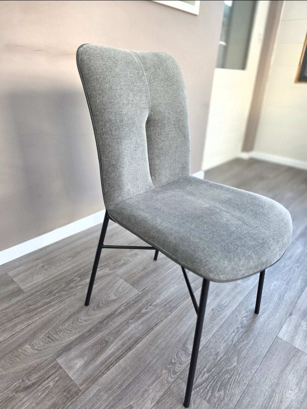 6 Xooon Quint Eetkamerstoelen Antraciet, Huis en Inrichting, Gebruikt, Ophalen of Verzenden, Stof, Vijf, Zes of meer stoelen