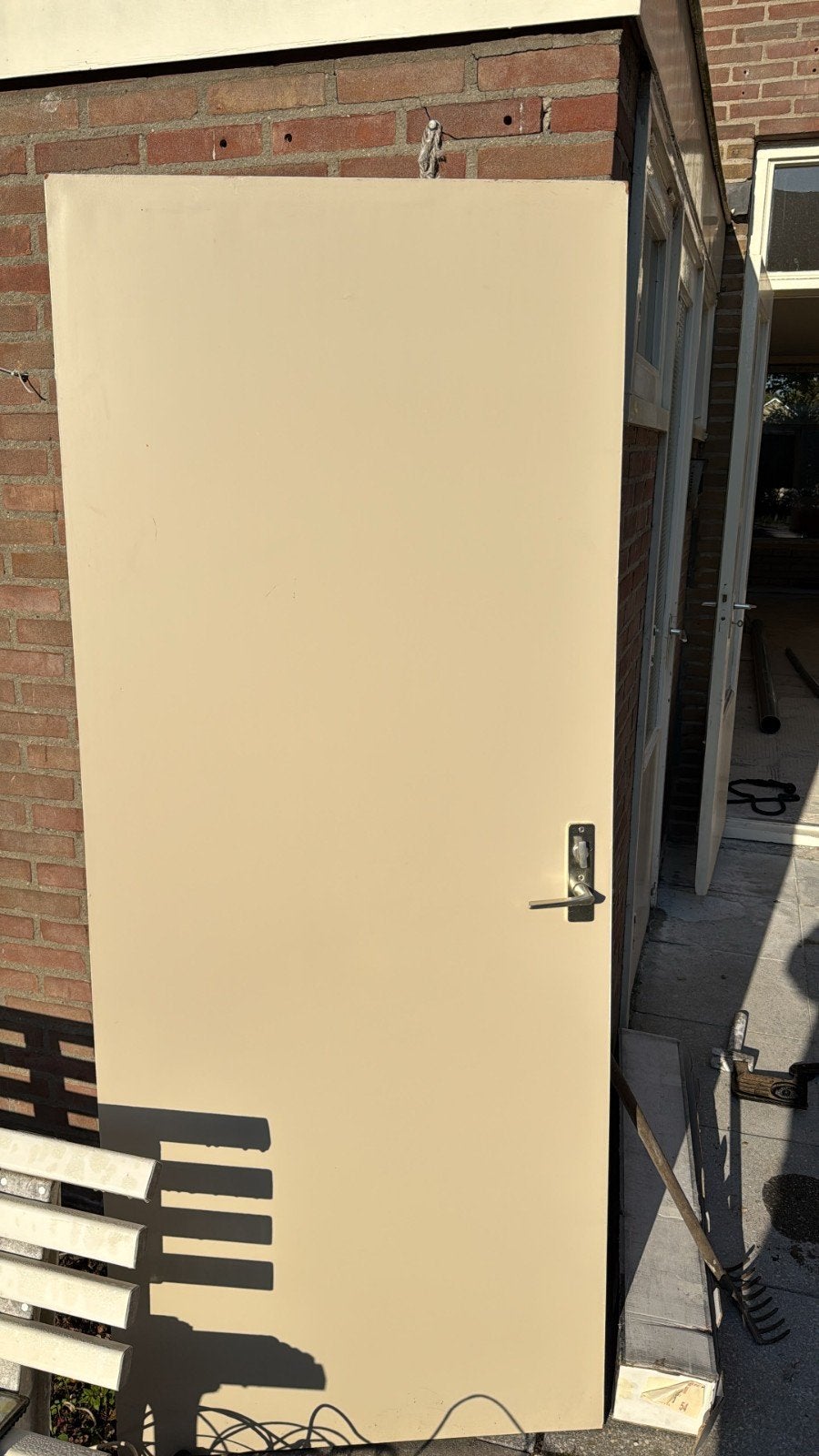 Gebruikte binnendeur met klink - Beige, Ophalen, Gebruikt, 80 tot 100 cm, Binnendeur