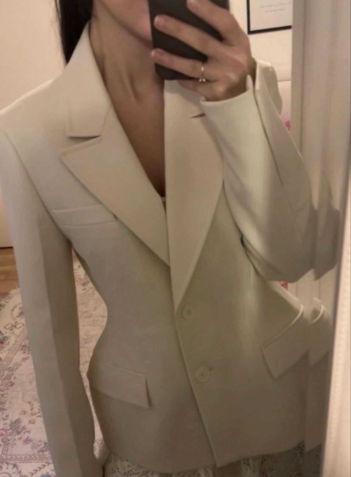 Zara getailleerde blazer ecru wit maat S 36, Wit, Nieuw, Ophalen of Verzenden, Jasje