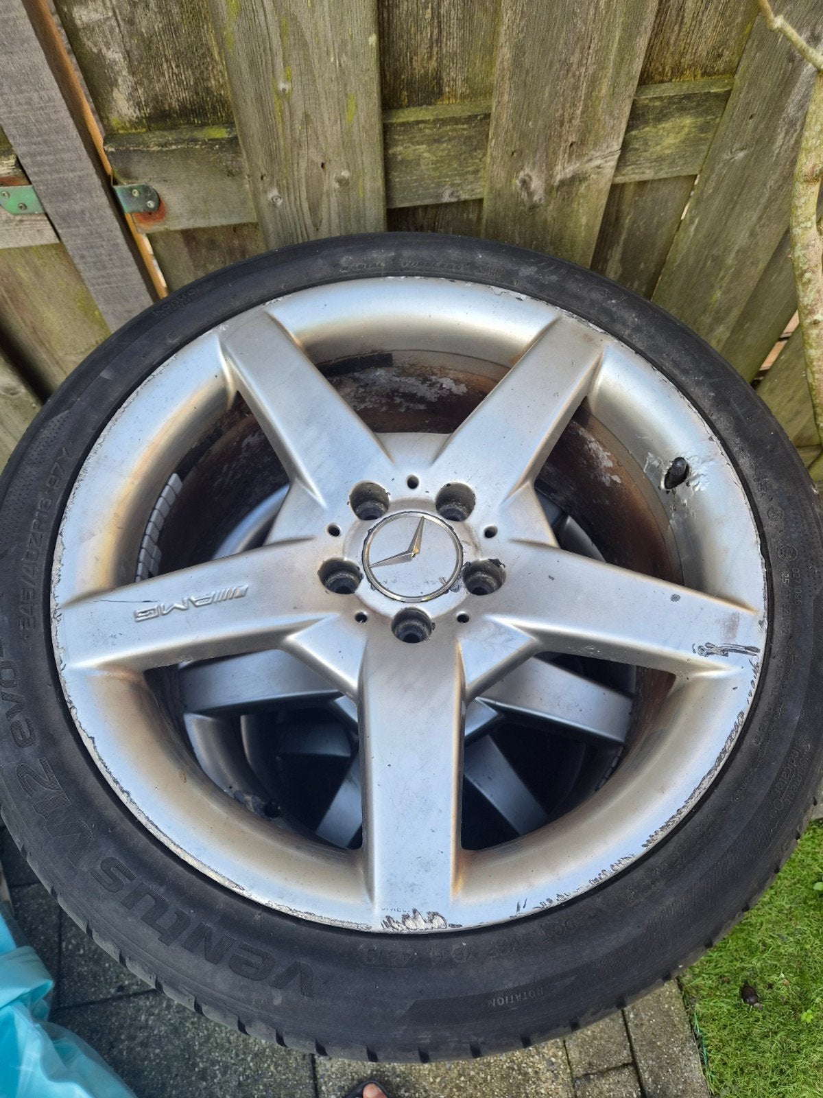w203 AMG originele breedset 18 inch, Ophalen, 18 inch, Zomerbanden, Band(en)