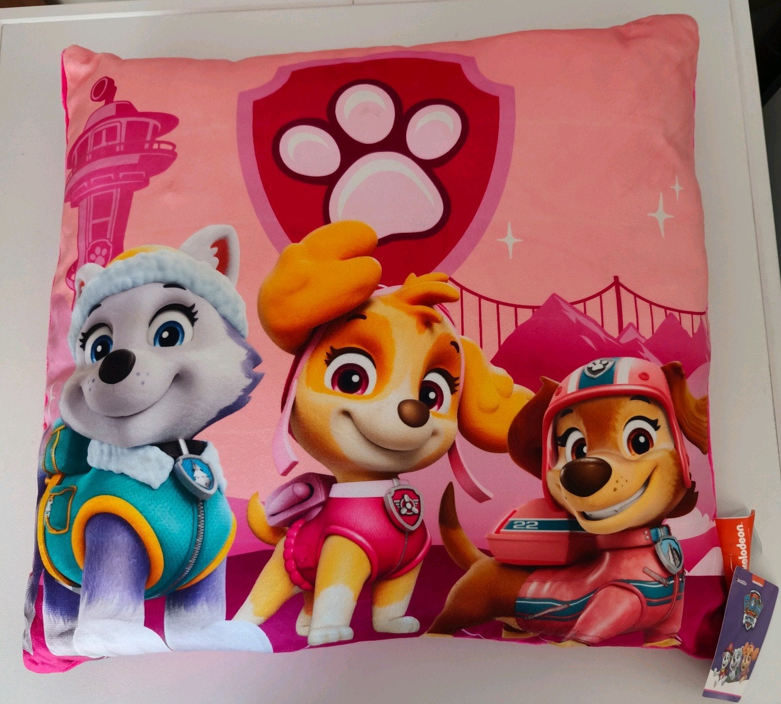 Nieuw Paw Patrol Kussen Roze - Skye, Everest & Liberty, Ophalen of Verzenden, Nieuw, Kleed of Kussen