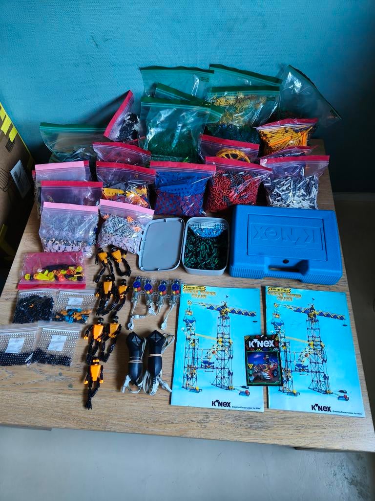 Grote K'nex collectie (18kg) met 2x Power Tower Crane, Ophalen, K'nex