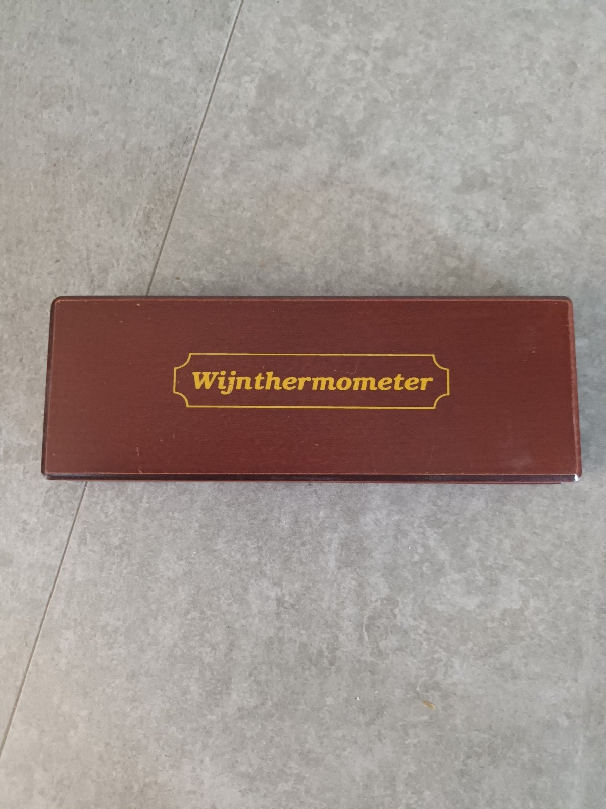 Wijnthermometer in houten kistje, Gebruikt, Ophalen of Verzenden, Voedselthermometer, Overige merken