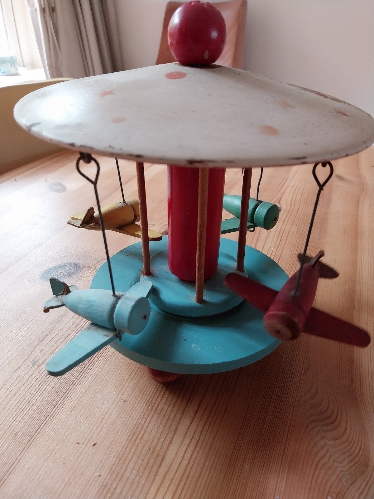 Vintage houten vliegtuigmolen - decoratief speelgoed, Ophalen of Verzenden