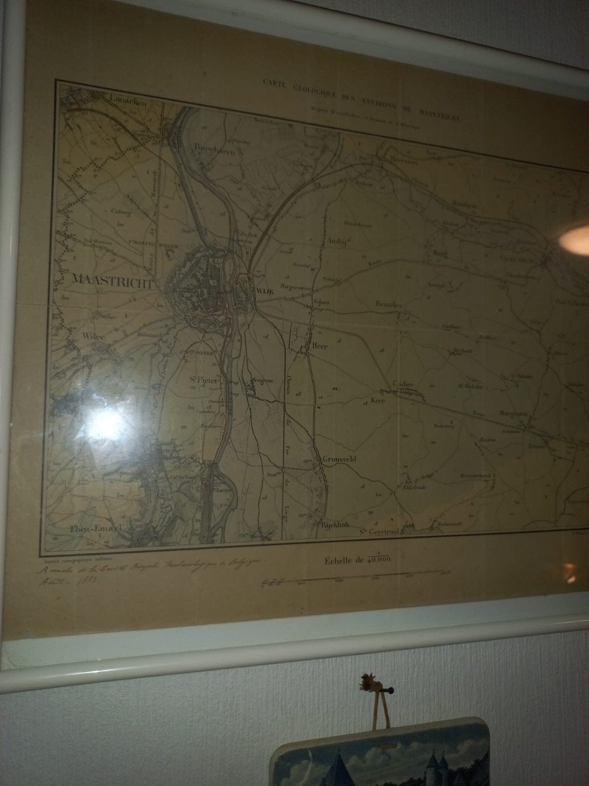Antieke Kaart Maastricht en Omgeving - 1873, Ophalen of Verzenden, Landkaart, 1800 tot 2000, Nederland