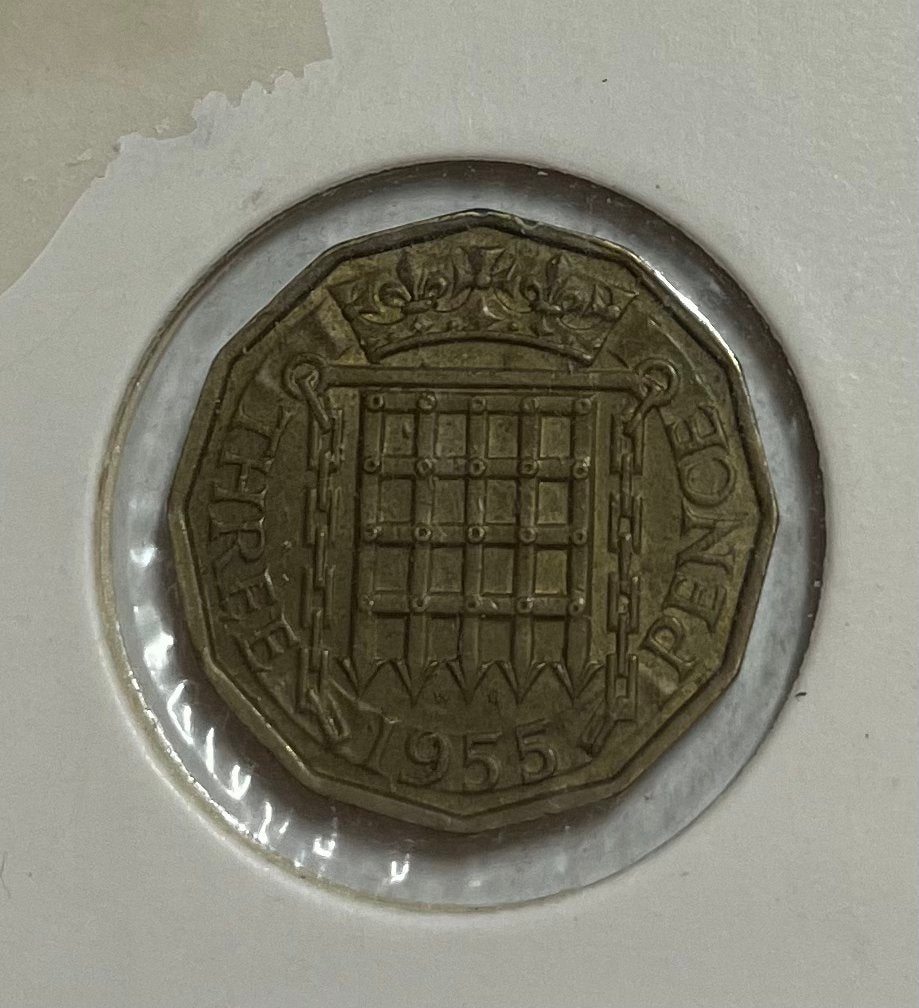 3 pence Engeland 1955, Ophalen of Verzenden, Overige landen