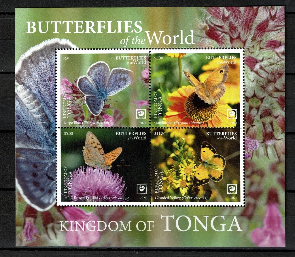 TONGA 2020 PF BLOK VLINDERS INSECTEN BUTTERFLIES, Ophalen of Verzenden, Postfris, Dier of Natuur