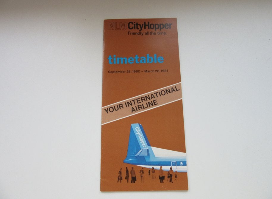 NLM CityHopper timetable sep 1980-march 1981, Verzamelen, Verzenden, Zo goed als nieuw, Overige typen