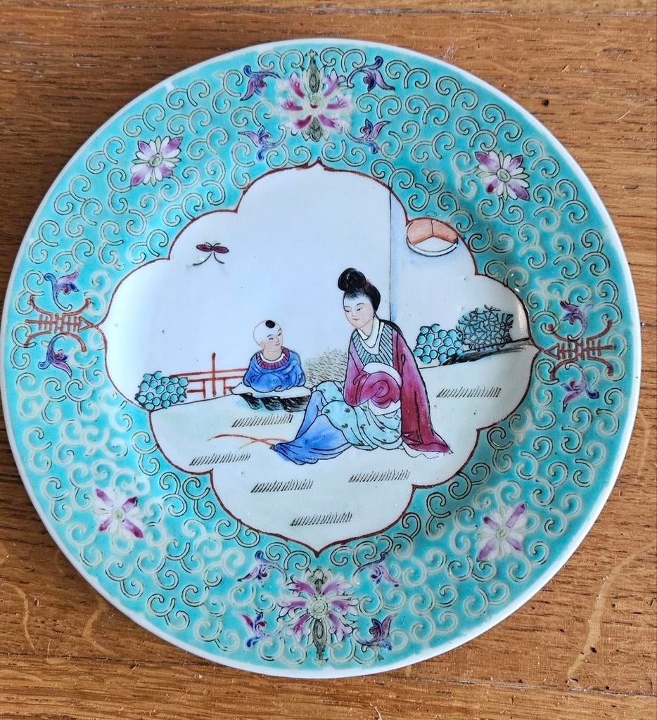 Antiek Chinees bord, 18 cm, Ophalen of Verzenden