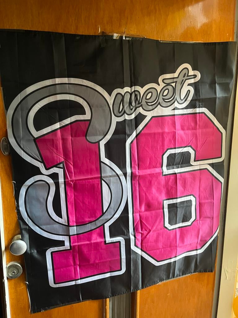 Diverse Sweet Sixteen versiering, Ophalen of Verzenden, Gebruikt, Versiering, Verjaardag