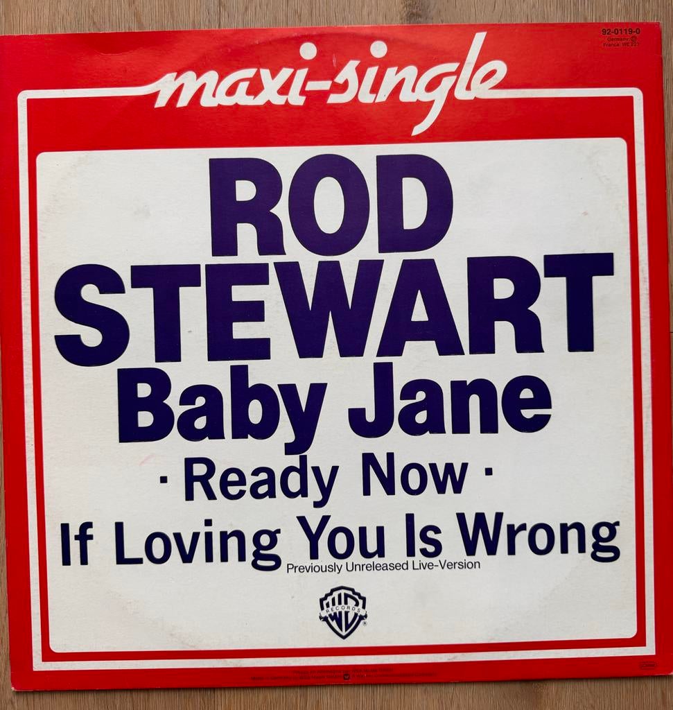 Rod Stewart - Baby Jane / Ready Now. Maxi-Single, Gebruikt, Maxi-single, Ophalen of Verzenden, Pop