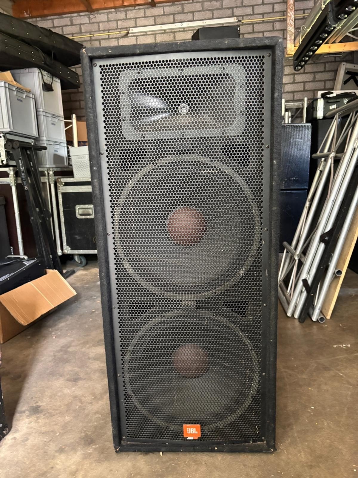 ✅JBL JRX125 dubbel 15 inch double 15 inch, Gebruikt, Ophalen, 150 watt of meer, Subwoofer