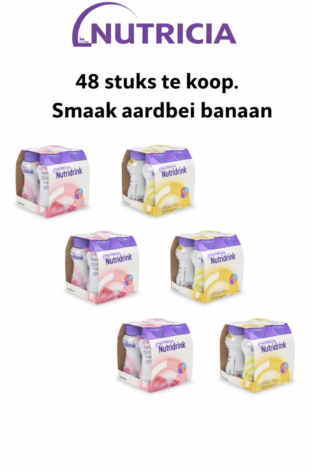 Nutridrink 48 Stuks in de smaak Aardbei & Banaan, Ophalen of Verzenden