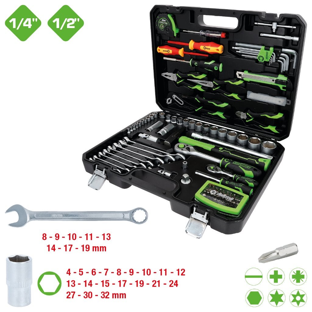 Competition 1/4" + 1/2" Uni.Gereedschapset, 106-dlg, KS Tools, Info@kstools.com, Nieuw, Ophalen of Verzenden