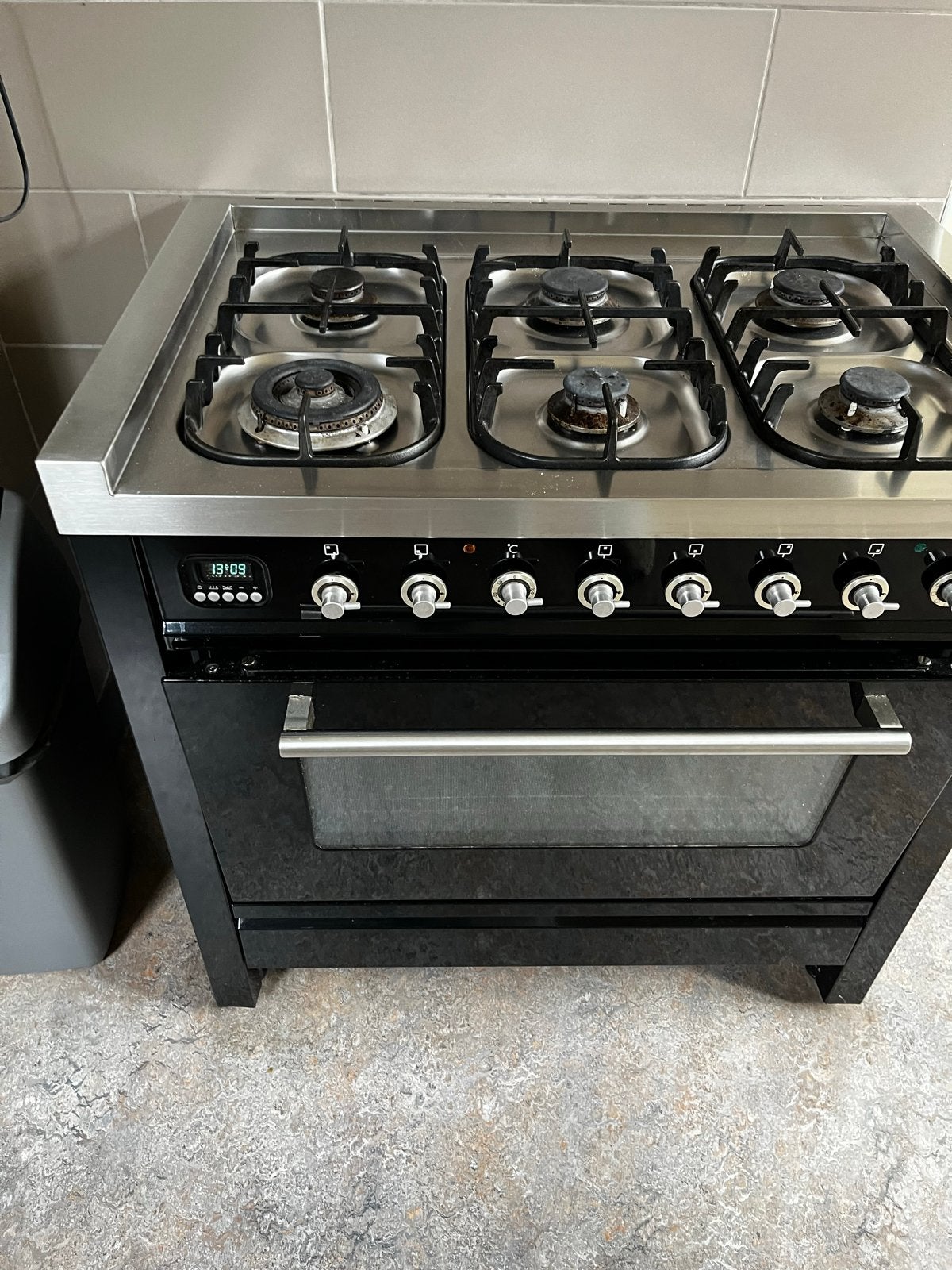 Boretti gasfornuis 90 cm breed met oven, Ophalen, Gebruikt, 60 cm of meer, Gas