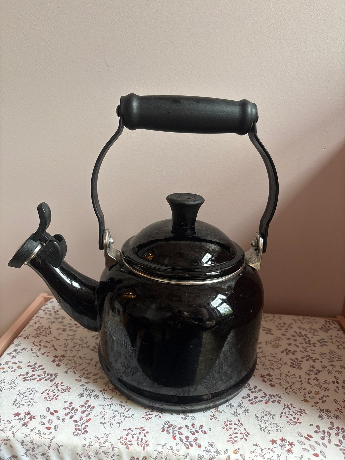 Le Creuset fluitketel zwart, Gebruikt, Ophalen of Verzenden, Zwart, Le Creuset