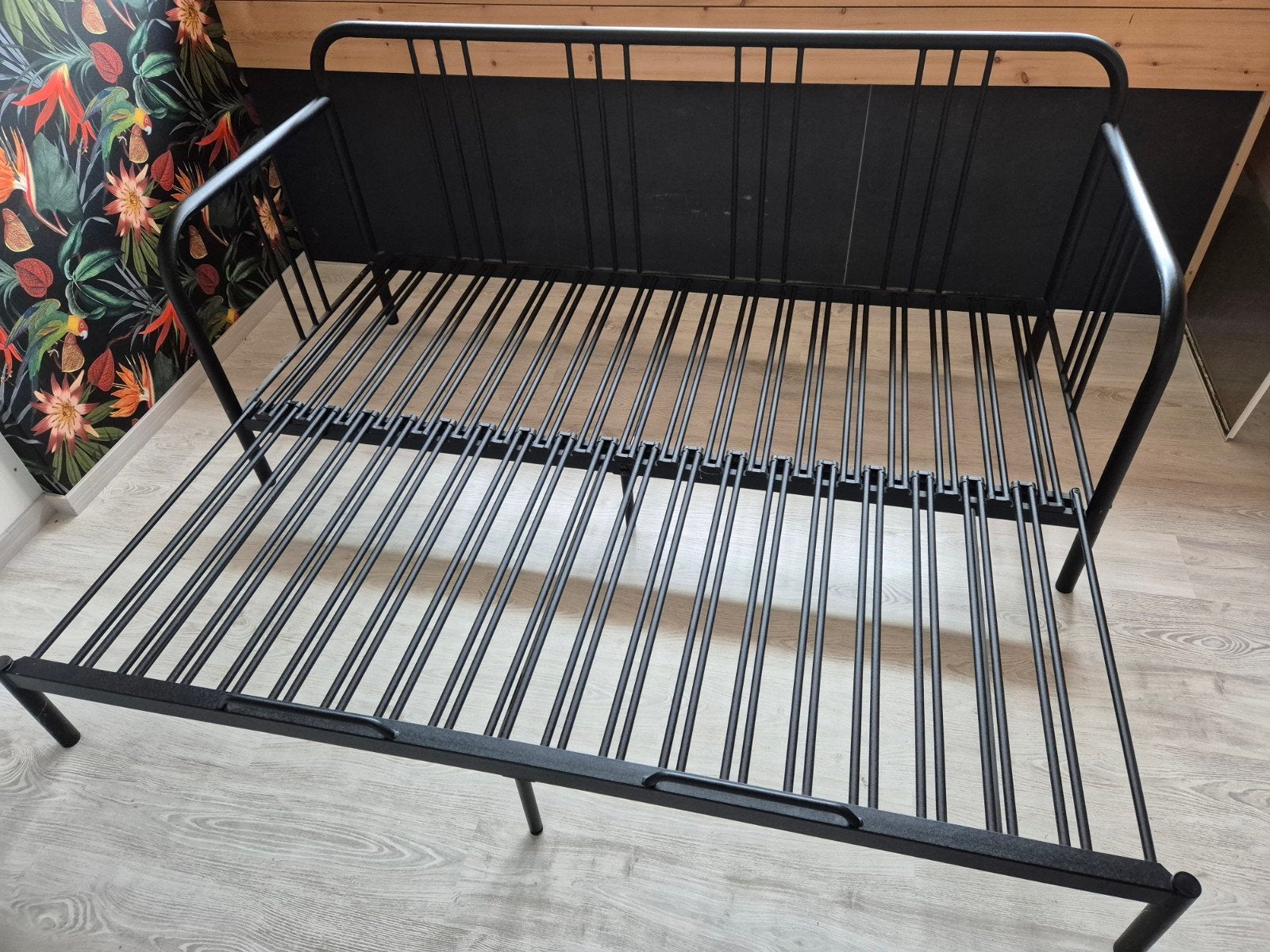 IKEA Fyresdal Bedbank Zwart met 2 Malfors Matrassen, Ophalen, Gebruikt, Zwart, Tweepersoons