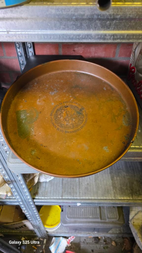 Vintage bronzen Dienblad Brouwerij De Amstel, Ophalen