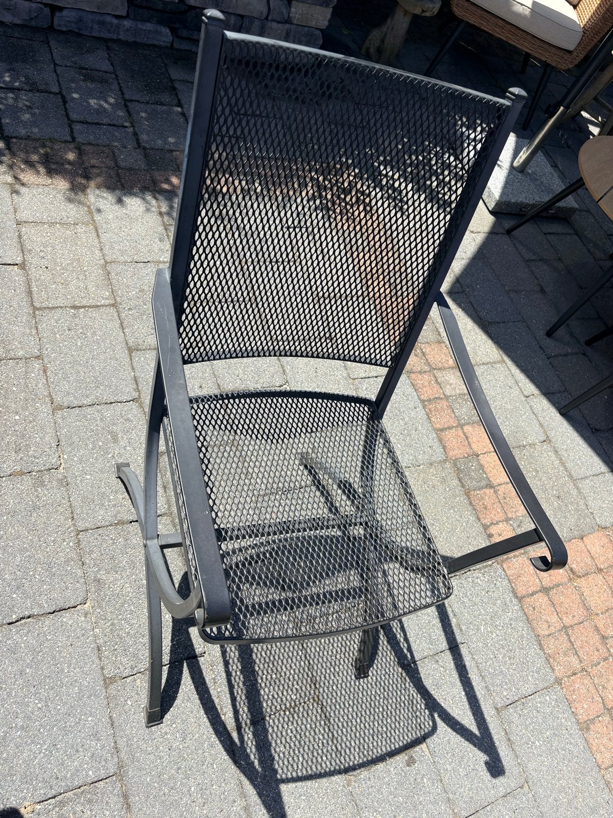 Metalen tuinstoel - Zwart - Gebruikt 4 stuks, Ophalen, Gebruikt, Metaal
