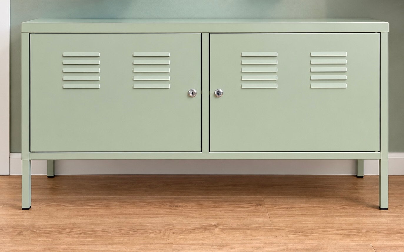 IKEA Metal Cabinet – Light Green, Ophalen, Zo goed als nieuw, Industrieel