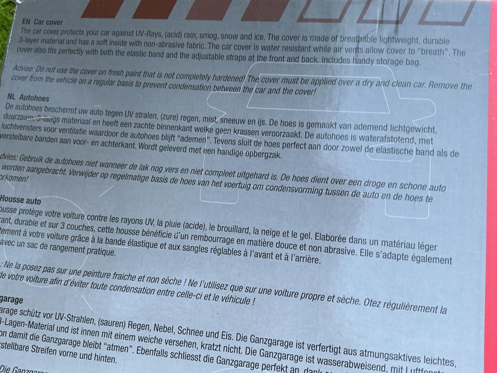 CAR POINT Autohoes - Bescherming tegen weer en wind, Auto diversen, Autohoezen, Ophalen, Nieuw, Universeel