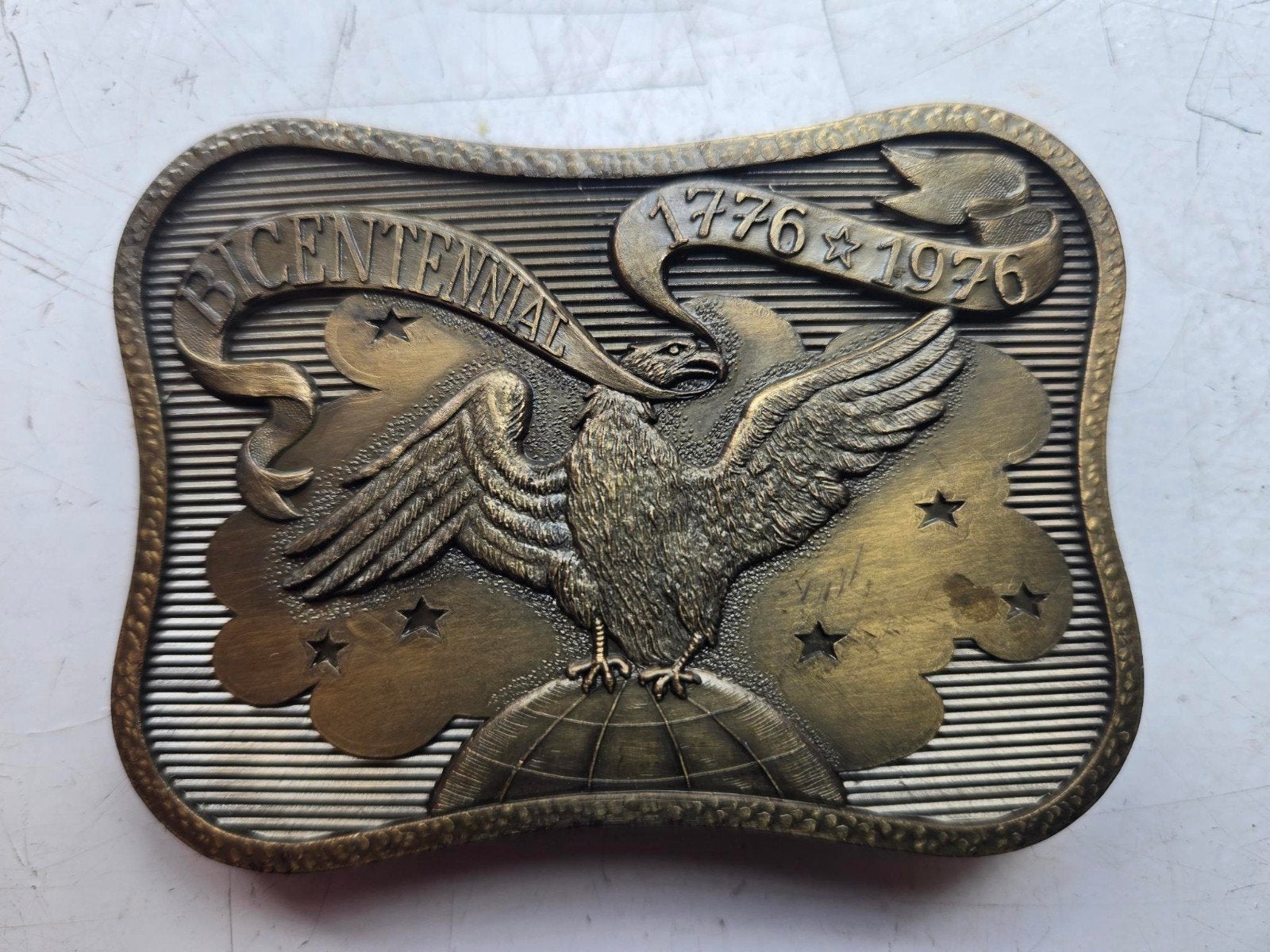 Vintage Brass Belt Buckle Bicentennial 1776-1976, Kleding | Heren, Riemen en Ceinturen, Losse buckle of gesp, Overige kleuren