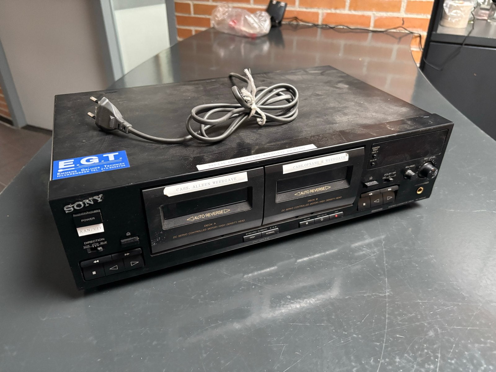 Sony Dubbele Cassettedeck - Vintage Audio, Ophalen of Verzenden, Dubbel, Sony, Auto-reverse
