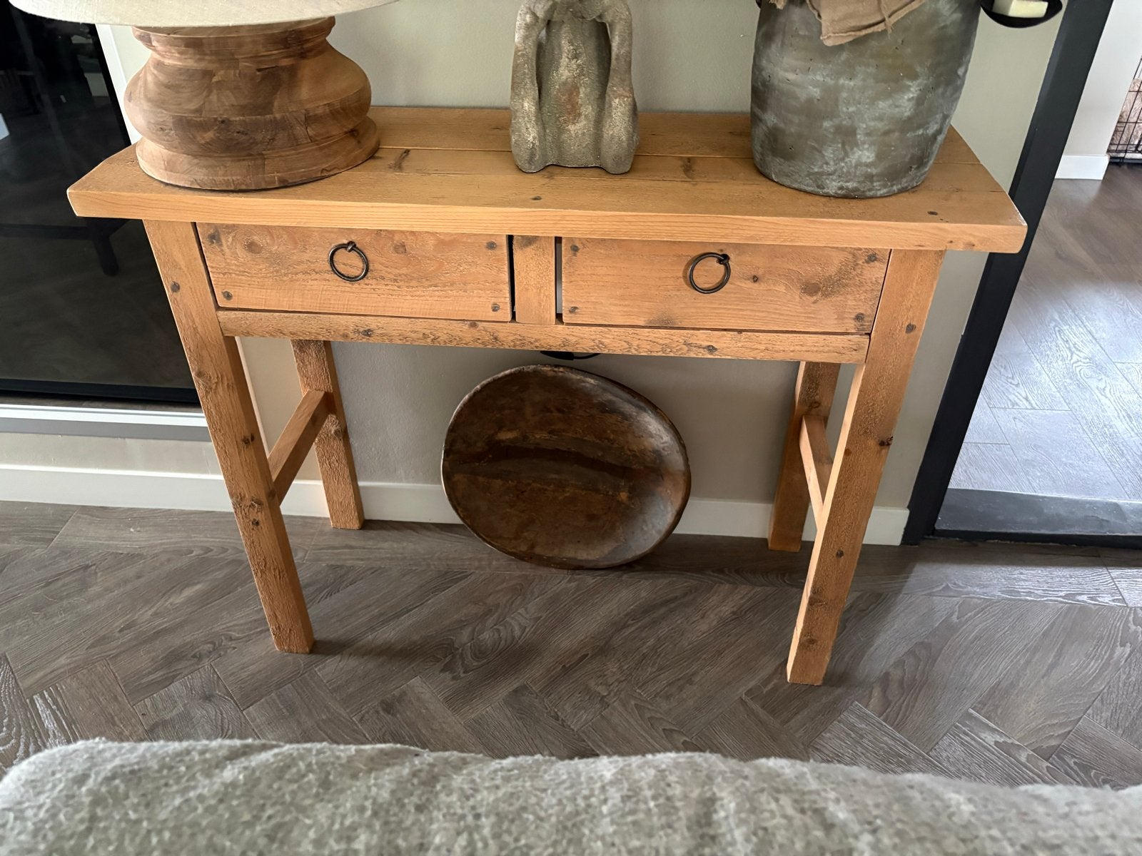 Rustieke houten sidetable met lades, Huis en Inrichting, Ophalen, Gebruikt
