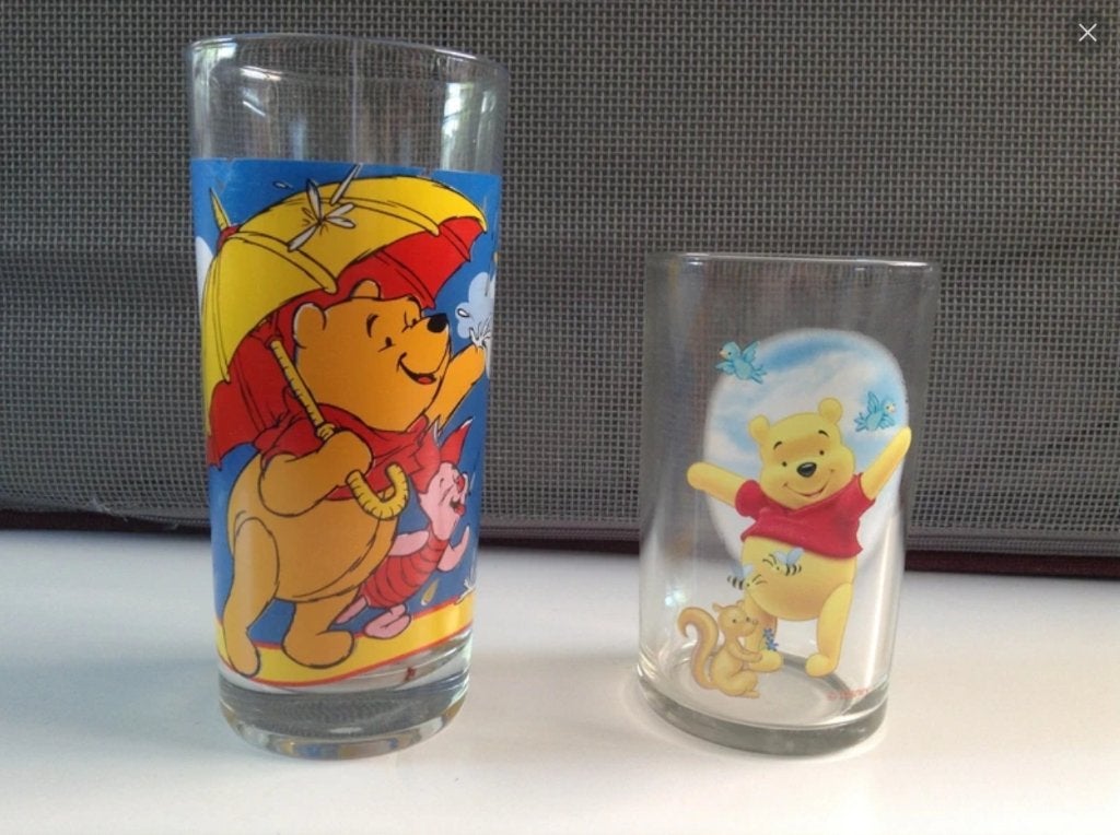 Disney drinkglazen winnie de poeh, Ophalen of Verzenden, Winnie de Poeh of vrienden, Zo goed als nieuw, Servies