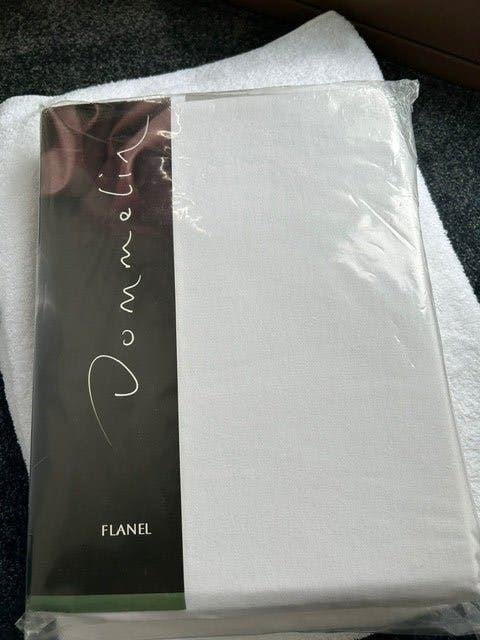 Flanel Topper Hoeslaken 120/210 - 120/220 Dommelin, Katoen, Ophalen of Verzenden, Twijfelaar, Wit